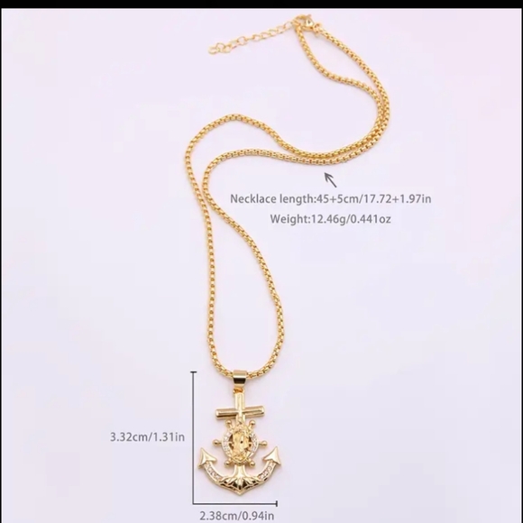 GOLD OR SILVER ANCHOR NECKLACE - Picture 4 of 9